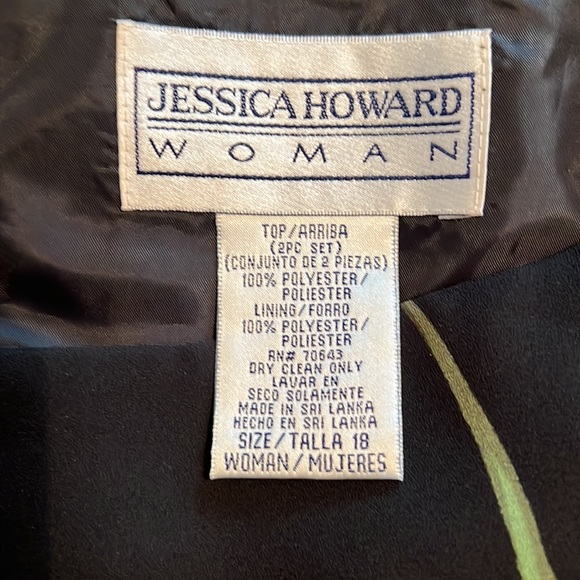 2-PIECE JESSICA HOWARD WOMAN DRESS 100% POLYESTER FULLY LINED SIZE 18 LONG SHIRT - Picture 10 of 12